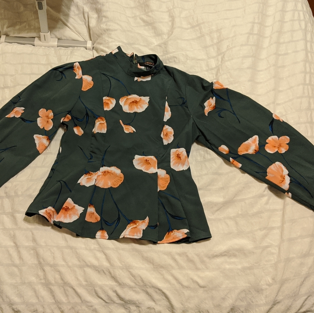 High neck, floral blouse by Forever21